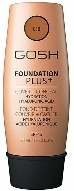 Concealer-Foundation mit Hyaluronsäure, Algen und Vitamin E - Gosh Foundation Plus Cover&Conceal SPF15 — Bild N1