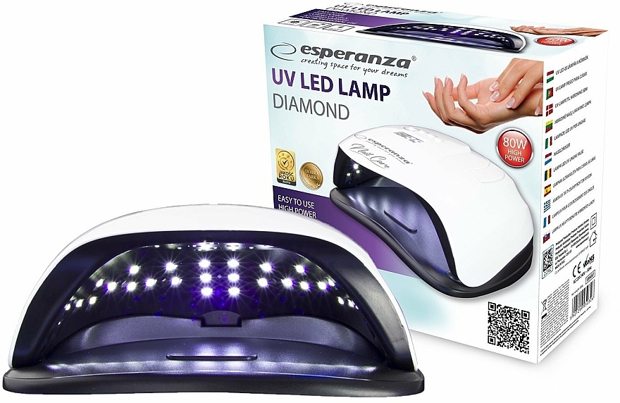 UV LED Lampe für Hybrid-Nagellacke und UV-Gele - Esperanza Uv Led Light Hybrid Paint Diamond — Bild N1