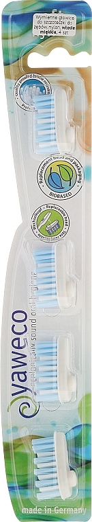 Austauschbare Zahnbürstenköpfe weich 4 St. - Yaweco Toothbrush Heads Nylon Soft — Bild N4