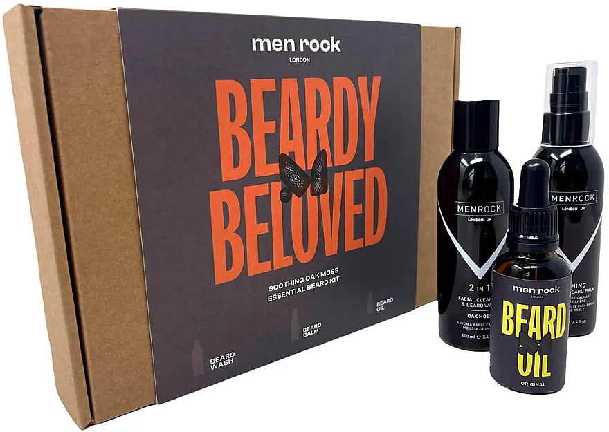 Bartpflegeset - Men Rock Beardy Beloved Kit (2in1 Gesichts- und Bartwaschgel 100ml + Bartbalsam 100ml + Bartöl 30ml) — Bild N2