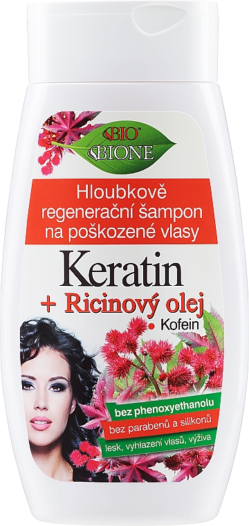 Intensiv regenerierendes Shampoo für strapaziertes Haar mit Keratin, Koffein und Rizinusöl - Bione Cosmetics Keratin + Castor Oil — Bild N3