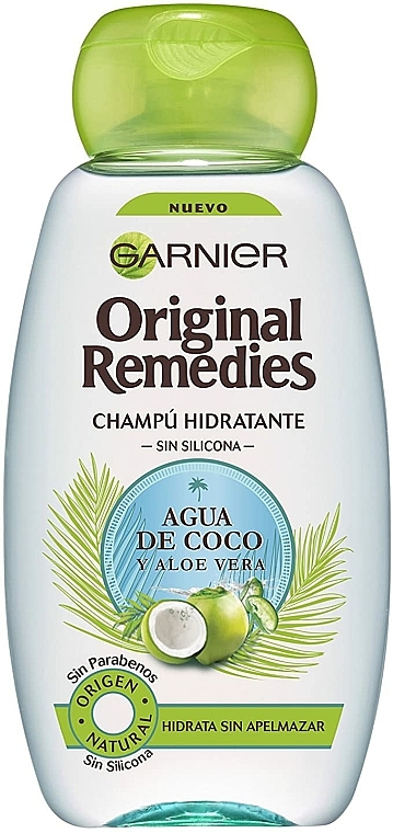 Feuchtigkeitsspendendes Shampoo mit Kokoswasser und Aloe Vera - Garnier Original Remedies Coconut Water and Aloe Vera Shampoo — Bild N1