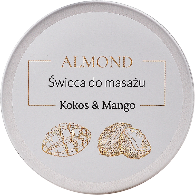 Massagekerze Kokos und Mango - Almond Cosmetics Coconut & Mango Massage Candle — Bild N1