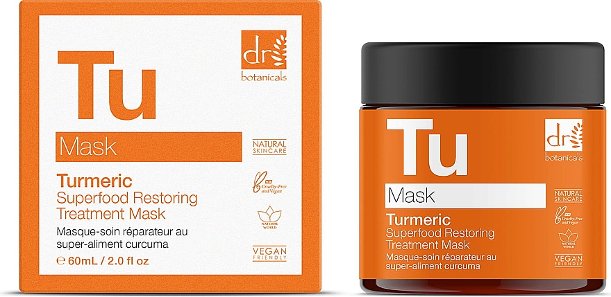 Revitalisierende Behandlungsmaske mit Kurkuma - Dr. Botanicals Turmeric Superfood Restoring Treatment Mask — Bild N2