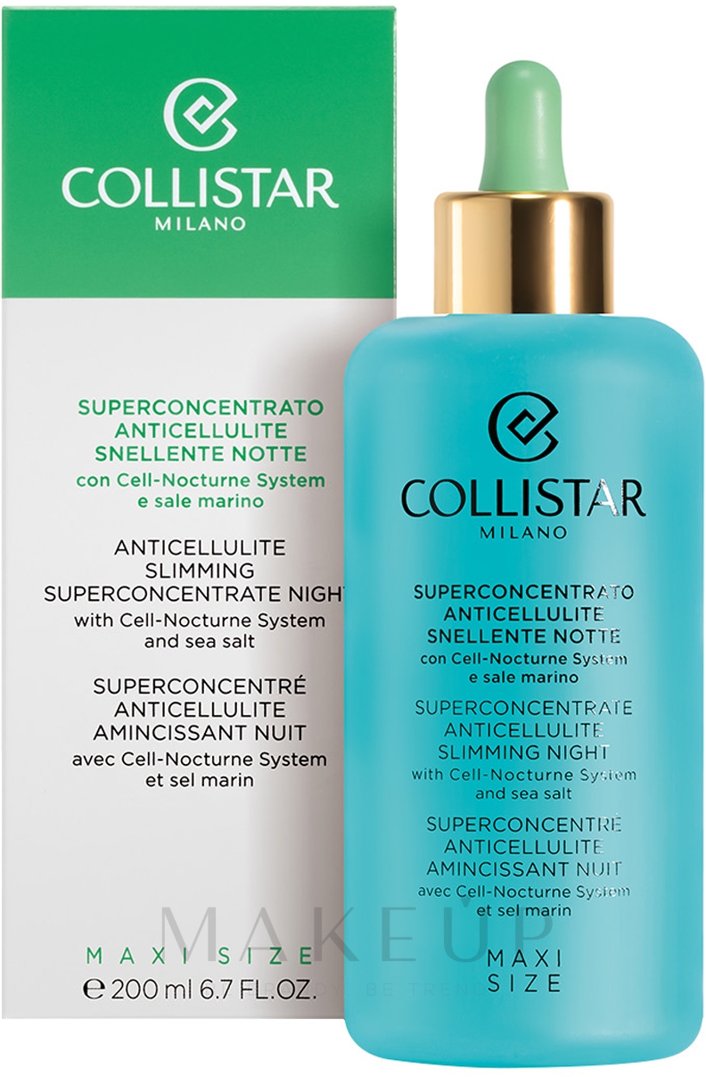 Festigendes und straffendes Anti-Cellulite Nachtkonzentrat mit Korallenalgenextrakt, Koffein und Meersalz - Collistar Night Anticellulite Slimming Superconcentrate — Bild 200 ml