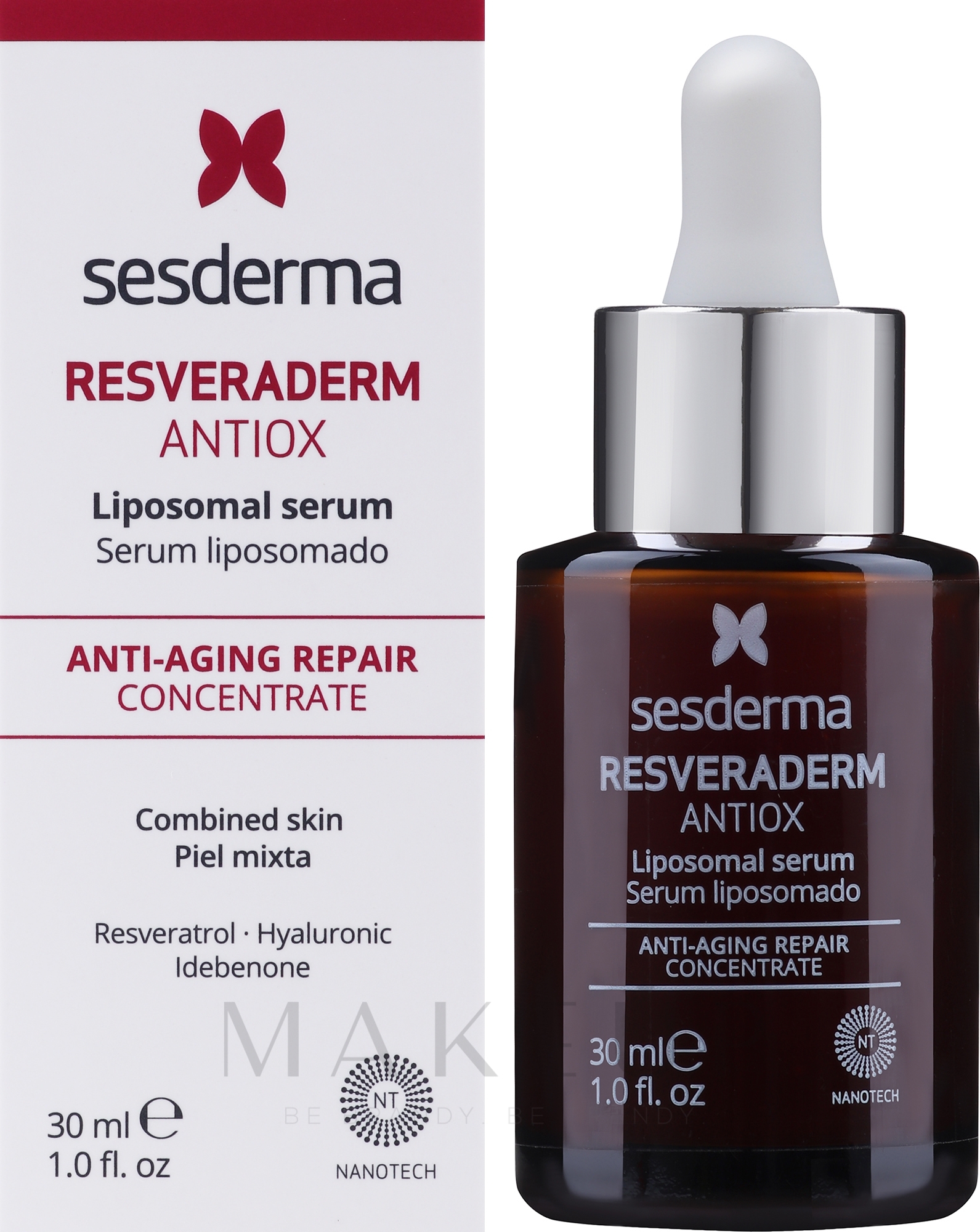 Gesichtsserum mit Antioxidantien - SesDerma Laboratories Resveraderm Antiox Serum — Bild 30 ml