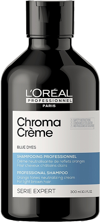 Shampoo für hellbraunes Haar mit blauen Farbpigmenten zur Neutralisierung von Orangetönen - L'Oreal Professionnel Serie Expert Chroma Creme Professional Shampoo Blue Dyes — Bild N1