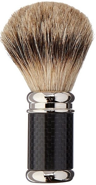 Rasierpinsel mit Chromgriff - Golddachs Carbon Optic Finest Badger Shaving Brush Chrome Handle — Bild N1