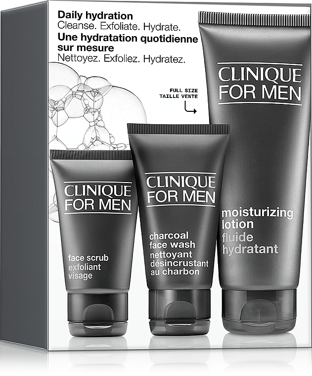 Clinique For Men Daily Hydration Set (Gesichtswaschlotion 50ml + Gesichtspeeling 30ml + Gesichtslotion 100ml) - Gesichtspflegeset — Bild N1