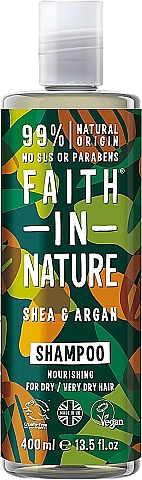 Tiefenreinigendes Shampoo - Faith In Nature Shea & Argan Shampoo — Bild N1