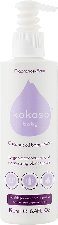Unparfümierte Feuchtigkeitslotion für Babys - Kokoso Baby Skincare Fragrance-Free — Bild N1