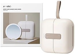 Tragbarer LED-Spiegel mit Kosmetiktasche weiß - Amiro Cube S Magnetic Bag Mirror White — Bild N1