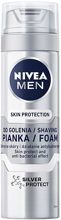 NIVEA MEN Silver Protect (Rasierschaum 200ml + After Shave Balsam 100ml + Deo Roll-on 50ml + Duschgel 250ml) - Körperpflegeset — Bild N4