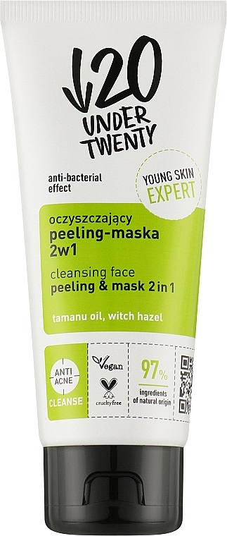 2in1 Reinigende Peeling-Gesichtsmaske - Under Twenty Anti! Acne Peeling & Mask 2 in 1  — Bild N1