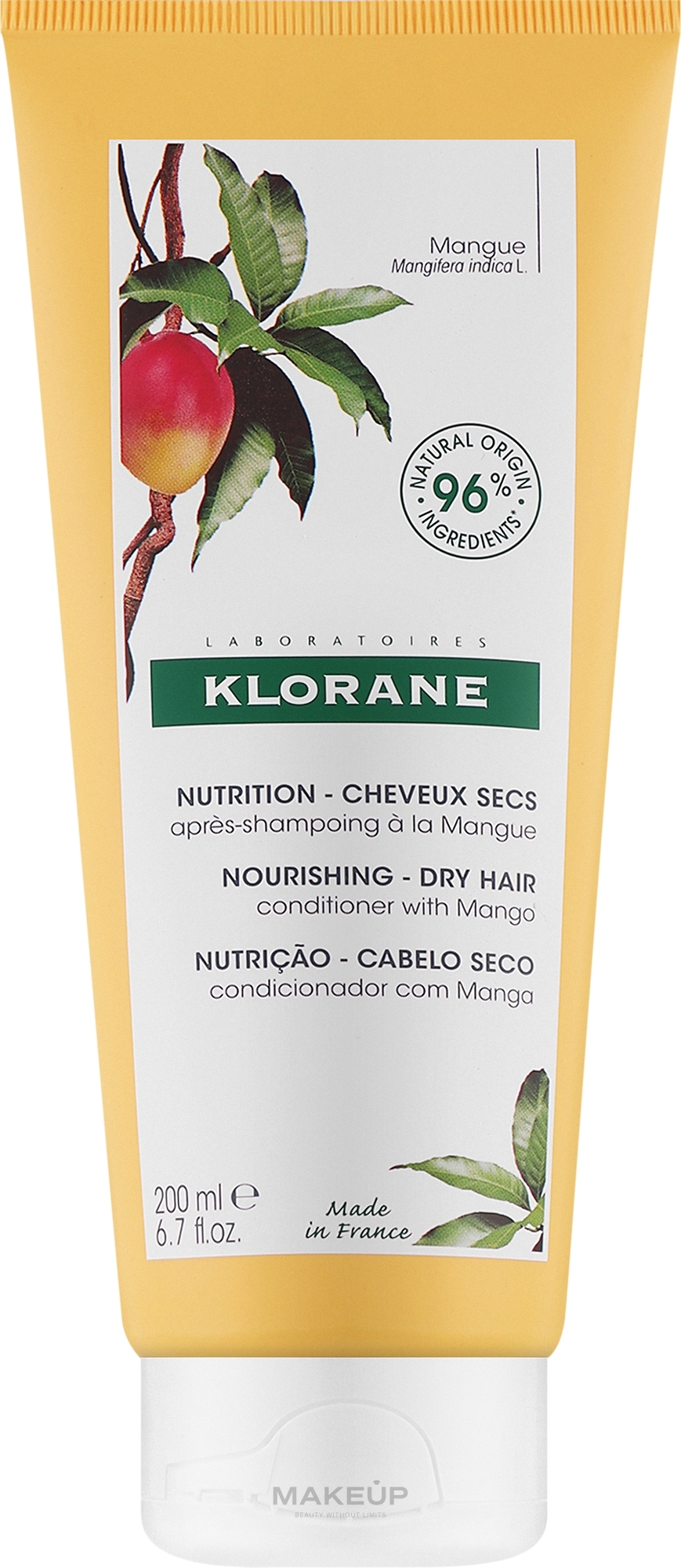 Nährende Haarspülung mit Mangoöl - Klorane Conditioner Balm Mango Butter — Bild 200 ml