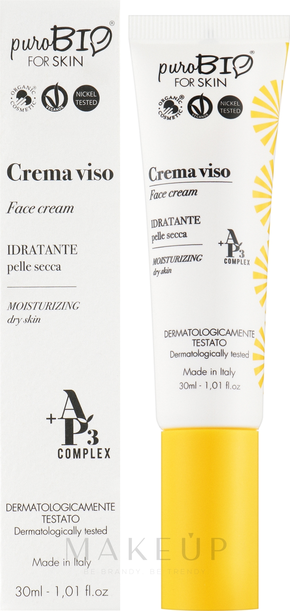 Feuchtigkeitsspendende Gesichtscreme für trockene Haut - PuroBio Cosmetics For Skin Moisturizing Dry Skin — Bild 30 ml