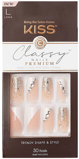 Falsche Nägel mit Kleber - Kiss Nails Classy Nails Premium Classy L Long — Bild N1