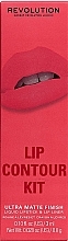 Makeup Revolution Lip Contour Kit Soulful Pink (Flüssiger Lippenstift 3ml + Lippenkonturenstift 0.8g) - Lippenset — Bild N1