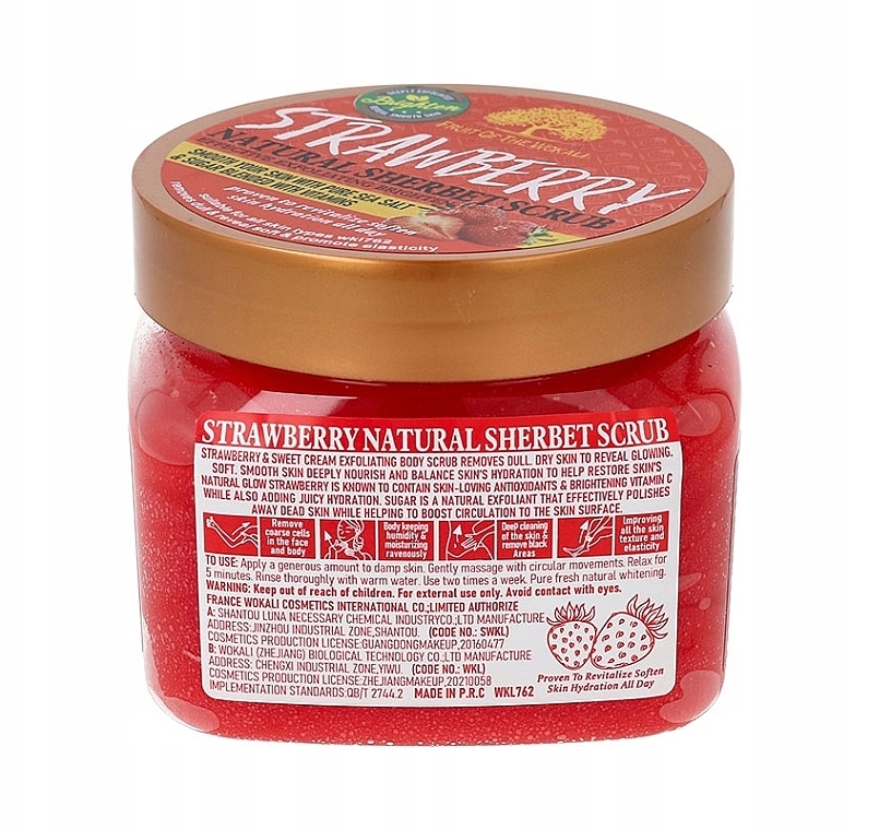 Natürliches Peeling-Sorbet Erdbeere - Wokali Natural Sherbet Scrub Strawberry — Bild N3