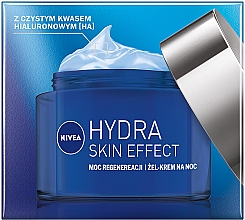 Regenerierende und feuchtigkeitsspendende Nachtgel-Creme für das Gesicht mit Hyaluronsäure - Nivea Hydra Skin Effect Power of Regeneration Night Gel-Cream — Bild N4