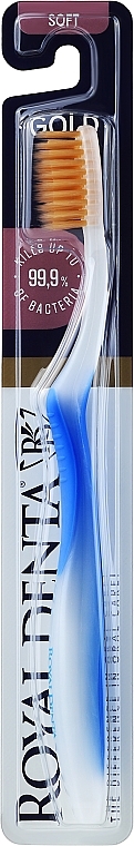 Zahnbürste weich mit Gold-Nanopartikeln blau - Royal Denta Gold Soft Toothbrush — Bild N1