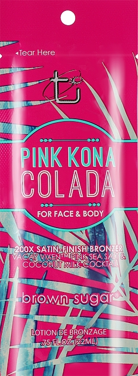 Bräunungscreme mit Satin-Bronzern, Kokosmilch und rosafarbenem Meersalz - Brown Sugar Pink Kona Colada 200X (Probe)  — Bild N1
