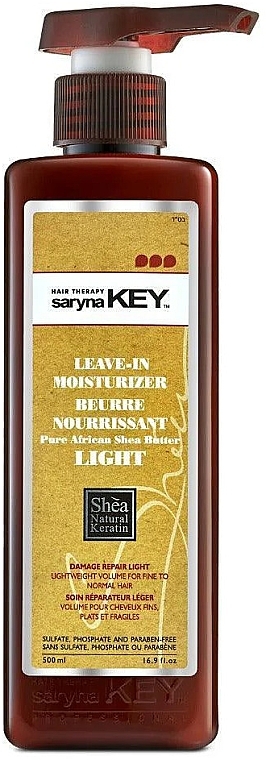 Feuchtigkeitsspendende Leave-in Haarcreme  - Saryna Key Damage Repair Pure African Shea Leave-in Moisturizer Light  — Bild N1