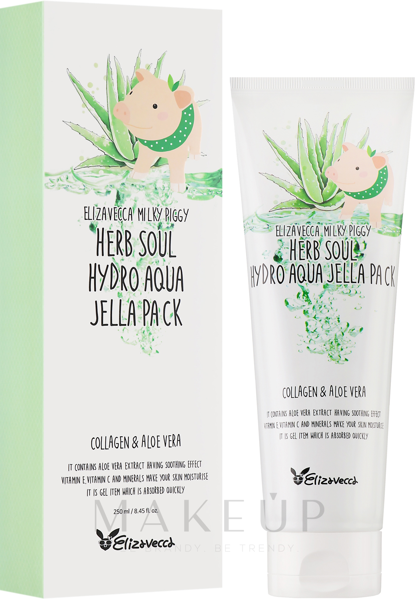 Feuchtigkeitsspendende Gesichtsmaske mit Aloe Vera und Kollagen - Elizavecca Face Care Milky Piggy Herb Soul Hydro Aqua Jella Pack — Bild 250 ml
