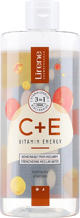 Straffende mizellare Flüssigkeit - Lirene C + E Vitamin Energy Micelar Wather — Bild N1