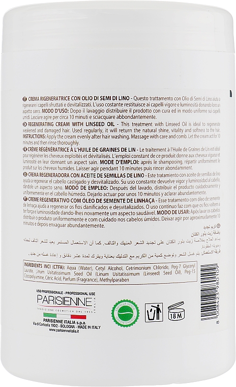 Haarmaske mit Leinsamenextrakt - Parisienne Italia Evelon Semi Di Lino Mask — Bild N2