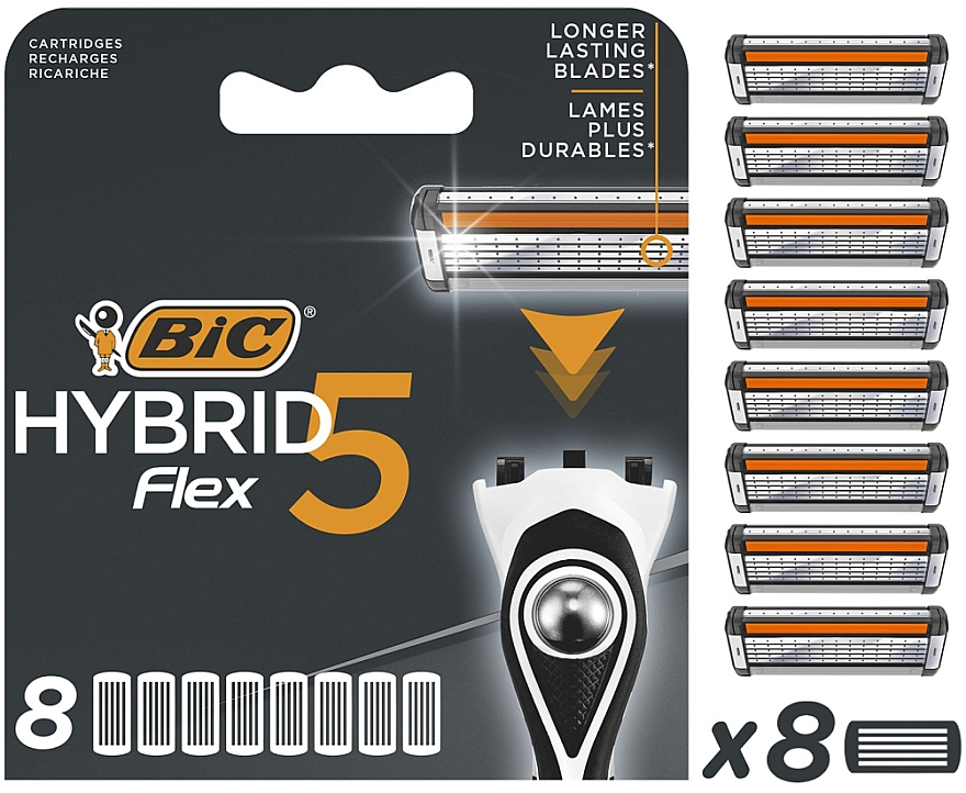 Austauschbare Rasierklingen Flex 5 Hybrid 8 St. - Bic — Bild N2