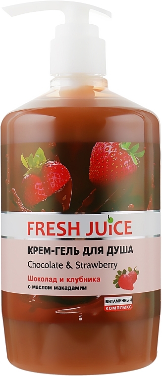 Duschgel-Creme Schokolade und Erdbeeren - Fresh Juice Love Attraction Chocolate & Strawberry — Bild N1