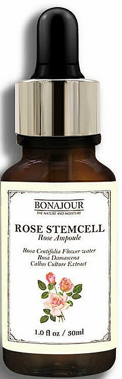 Anti-Aging Gesichtsampulle mit Rosenwasser, Adenosin, Rosenstammzell- und Blaubeerextrakt - Bonajour Rose Stemcell Ampoule — Bild N1