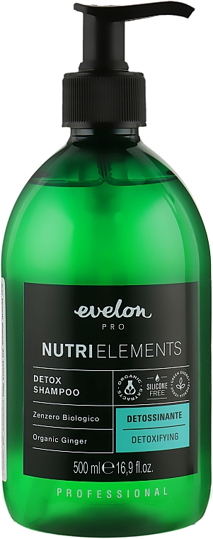 Tiefenreinigendes Shampoo - Parisienne Italia Evelon Pro Nutri Elements Detox Shampoo Organic Ginger — Bild N1