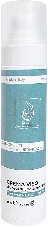 Gesichtscreme mit Hyaluronsäure und Schneckenschleim - Balu Intensive Lift + Hyaluronic Acid Face Cream With Very Pure Snail Slime — Bild N2