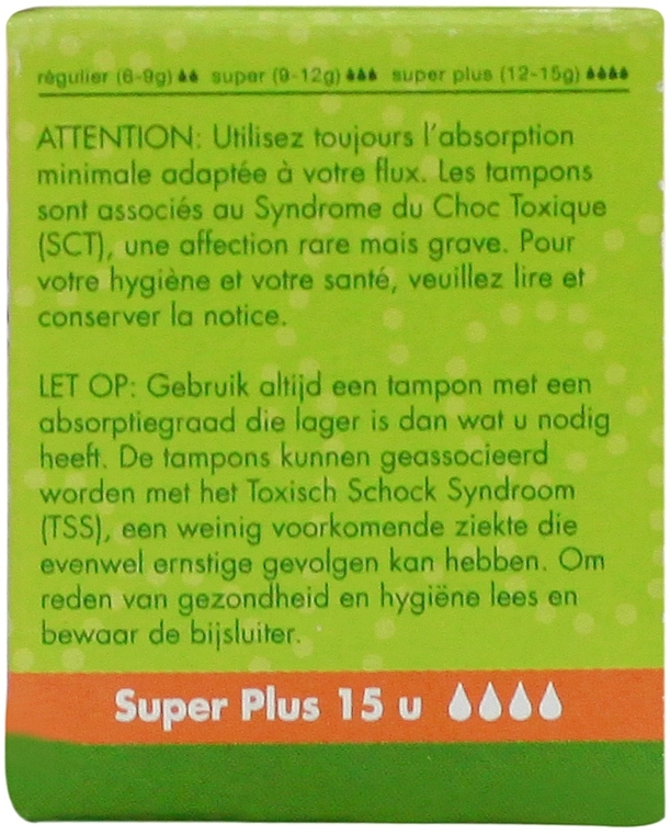 Tampons aus Bio-Baumwolle Super Plus 15 St. - Masmi Silver Care — Foto N3