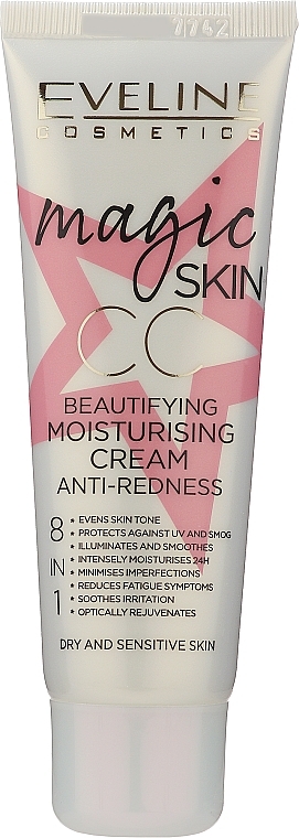 8in1 CC Creme gegen Hautrötungen mit Schutz vor Umwelteinflüssen - Eveline Cosmetics Magic Skin CC Moisturising Cream Anti-Redness — Bild N2