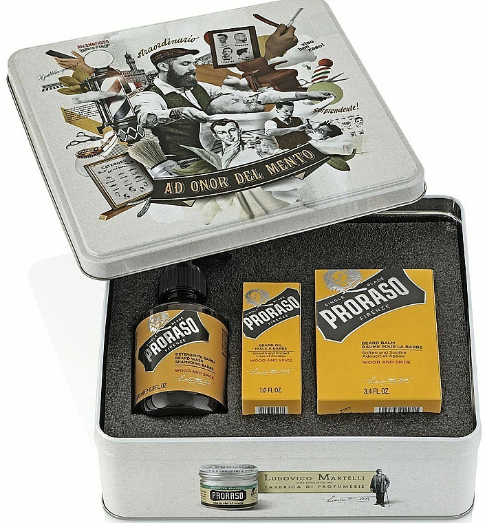 Rasiereset (Rasierbalsam 100ml + Shampoo 200ml + Rasieröl 30ml) - Proraso Wood & Spice Beard Kit — Bild N2
