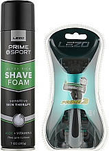 Set - Lezo Box Prime Sport Sensitive (sh/foam/200ml + razor + blade/3pcs) — Bild N2