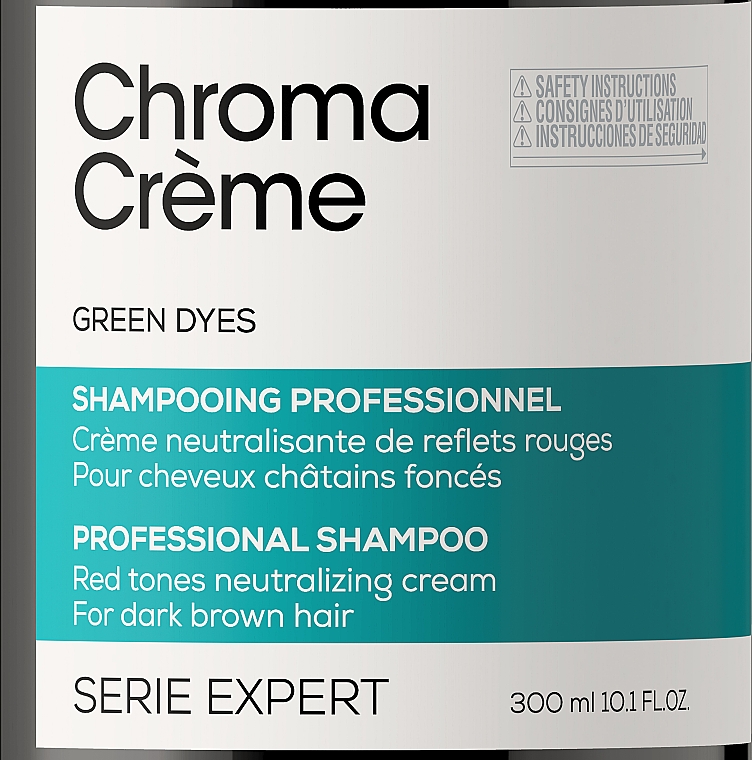 Pflegeshampoo für braunes Haar mit grünen Pigmenten zur Neutralisierung von Rottönen - L'Oreal Professionnel Serie Expert Chroma Creme Professional Shampoo Green Dyes — Bild N4