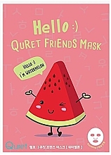 Tuchmaske für das Gesicht mit Wassermelonenextrakt - Quret Hello Friends Watermelon Sheet Mask — Bild N1