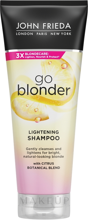 Aufhellendes Shampoo für blonde Haare mit Zitrusfrüchten und Kamille - John Frieda Sheer Blonde Go Blonder Shampoo — Bild 250 ml