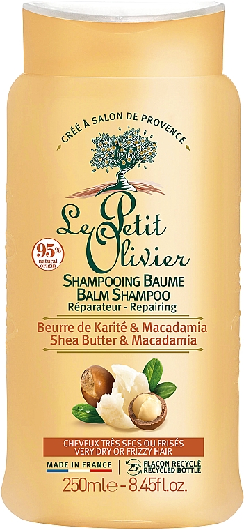 Reparierendes Shampoo mit Sheabutter und Macadamia - Le Petit Olivier Balm Shampoo Repairing Shea Butter Macadamia — Bild N1