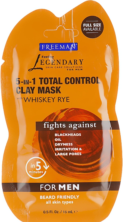 Maske für Männer mit Rye Whiskey - Freeman Feeling Beautiful Total Control Clay Mask — Bild N1