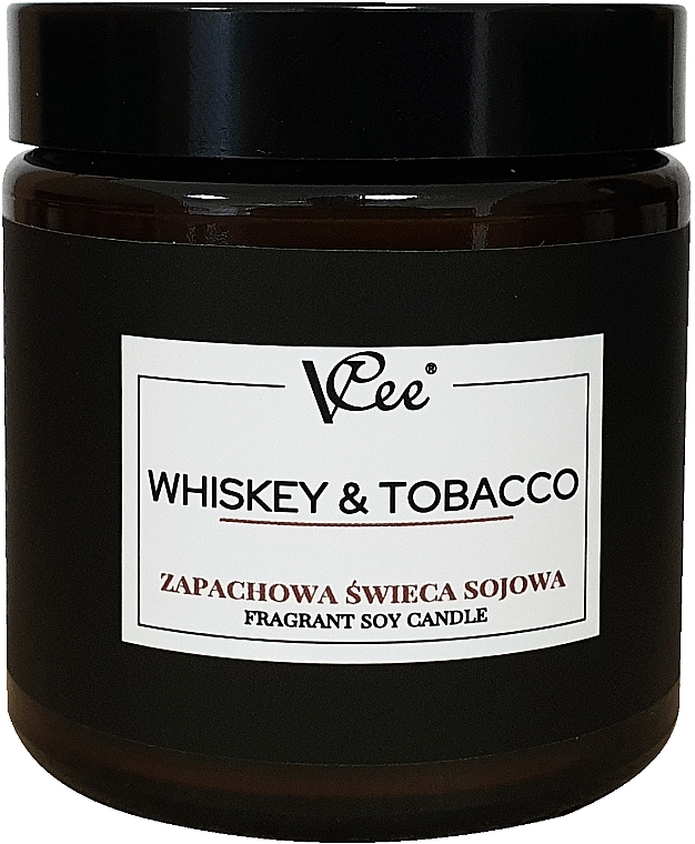Sojakerze mit Whisky- und Tabakduft - Vcee Whiskey & Tobacco Fragrant Soy Candle  — Bild N1