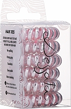 Düfte, Parfümerie und Kosmetik Spiral-Haargummis rosa-silber 6 St. - Dessata Hair Ties