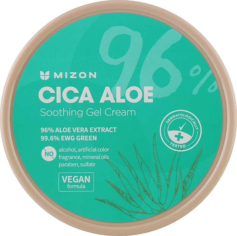 Beruhigende Gel-Creme für Gesicht und Körper mit Aloe - Mizon Cica Aloe 96% Soothing Gel Cream — Bild N1