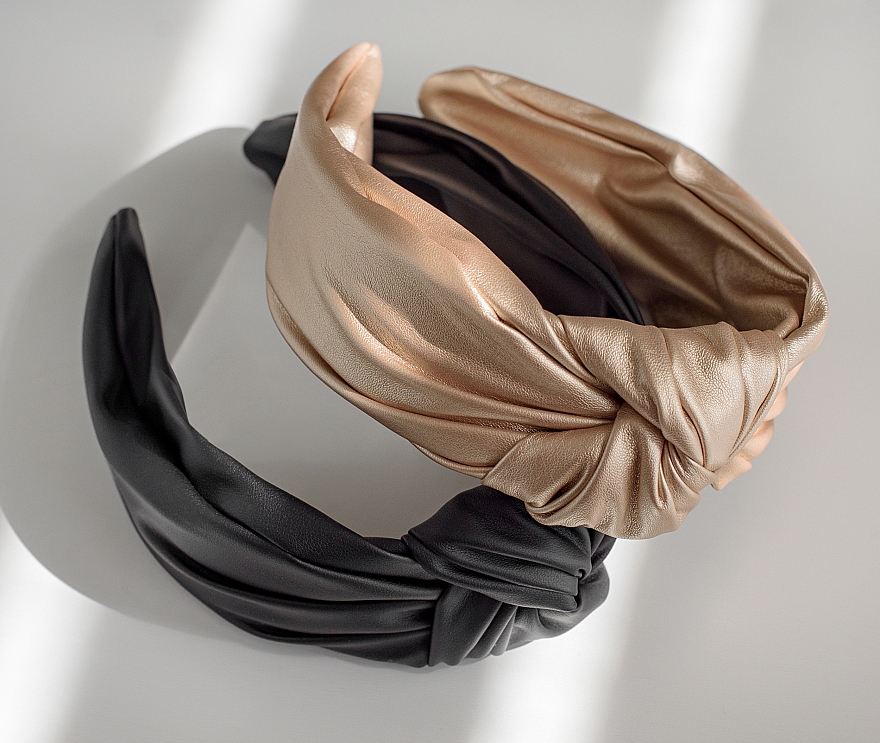 Haarreif schwarz Top Knot - MAKEUP Hair Hoop Band Leather Black — Bild N5