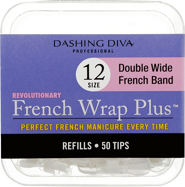 Nageltips French Wrap - Dashing Diva French Wrap Plus Double Wide White 50 Tips Size 12 — Bild N1