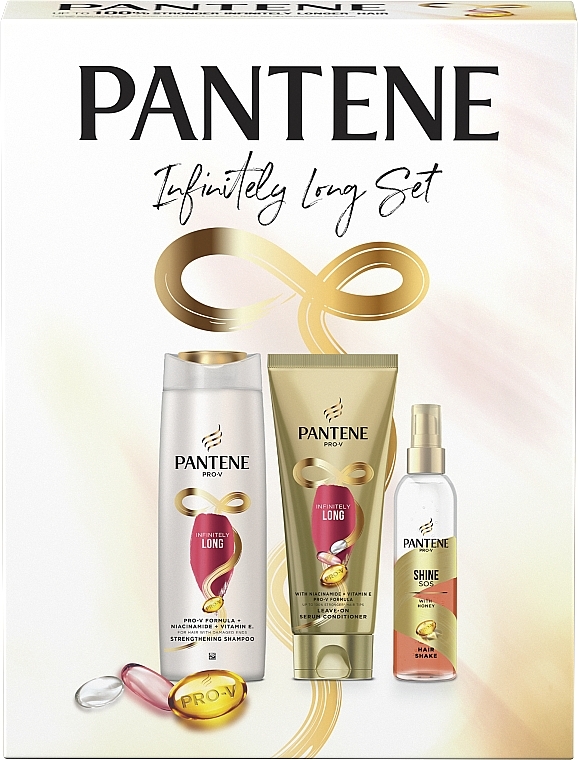 Haarpflegeset - Pantene Infinitely Long Set (Shampoo 400ml + Conditioner 200ml + Haarserum 150ml) — Bild N1